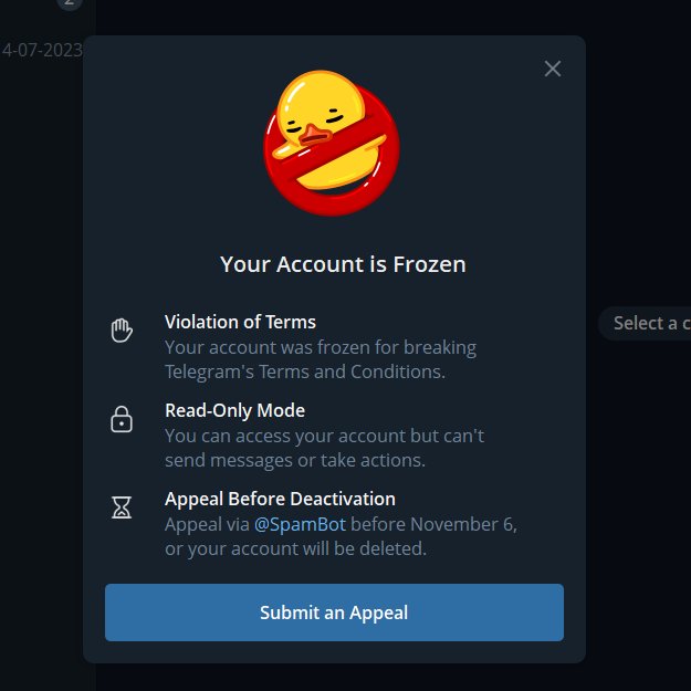 indeed8me's tweet image. My Telegram account (@K_et_u9) was hacked and is now frozen, wrongly showing a violation notice.
I haven’t broken any rules — someone misused it after hacking. I already contacted @SpamBot but got no help.
@telegram  @smstelegram  please help me recover it 🙏
#TelegramHelp