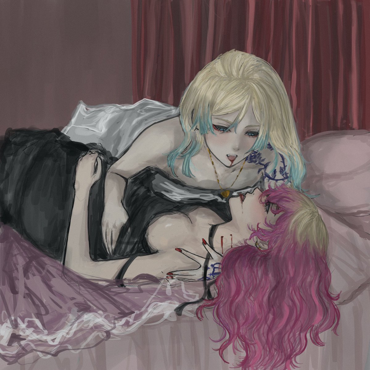 halloweenagi's tweet photo. Vampire au as anon asked (don’t let this flop it took so long 🤞🏻) #kainess #femlock https://t.co/kyqfTvA6MG