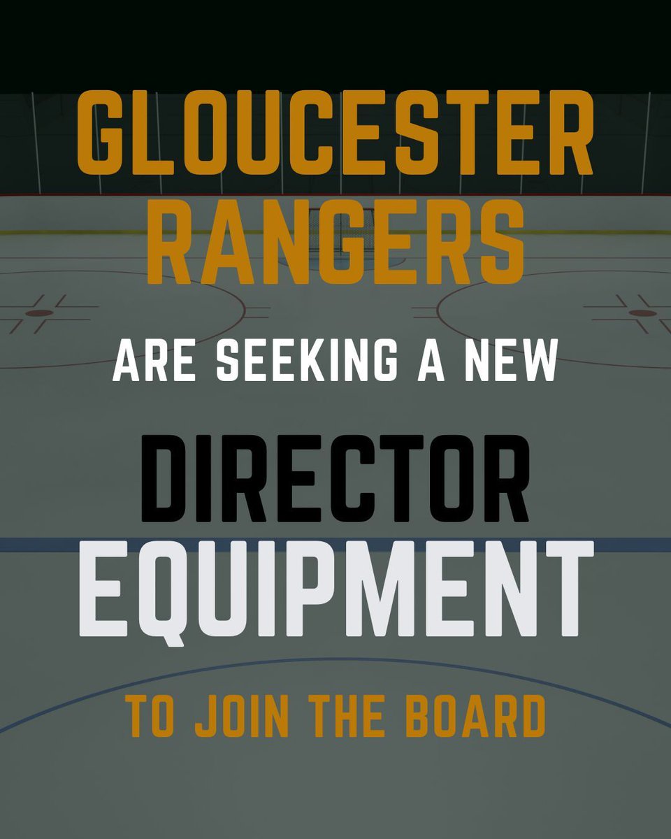 We’re recruiting a Director of Equipment! 💚🏒
Join the Gloucester Rangers Board and help keep our players game-ready.
Volunteer role. 📩 vphockeyops@gloucesterrangers.com