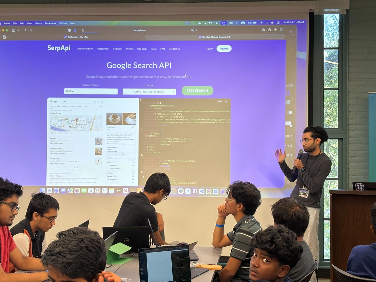 serp_api's tweet image. The Riverhacks x NASA Space Apps Challenge hackathon last weekend was a blast! We were so happy to be the title sponsor for the event. We enjoyed getting to meet so many young and talented engineers and seeing the impressive and innovative projects and SerpApi use cases they were…
