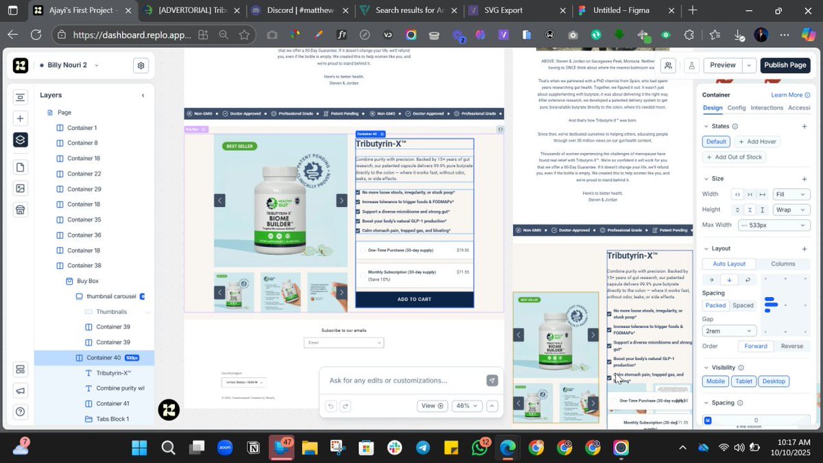 Matthew_replo's tweet image. Working on new project in @replohq #shopify #Website #shopifydeveloper #ecommerce #landingpage 

I’m open to work 🧑‍💻🧑‍💻