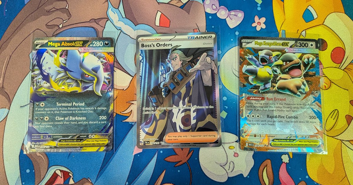 DaylightsTV's tweet image. Giveaway time! 🔥

Giving away this full art Boss&apos;s Orders, Mega Absol and Mega Kanga to one lucky person!

All you have to do is ⬇️
RT this tweet 
Follow me
Comment your favorite mega below

Winner rolled Friday, 10/17 🍀