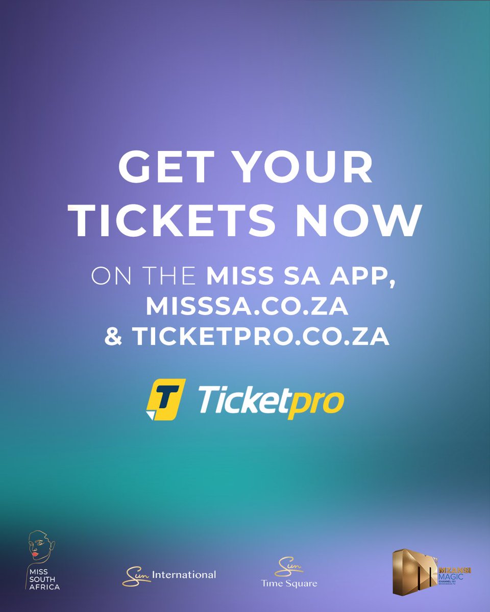 VIP Tickets for the Miss SA 2025 Finale Are LIVE! 💎

Step into a world of glamour and unforgettable moments at the #MissSA2025 Finale on Saturday, 25 October 2025, at the stunning SunBet Arena Time Square South Africa,  Sun International.

💫 VIP Access Tickets: R1500 p/p
⏰