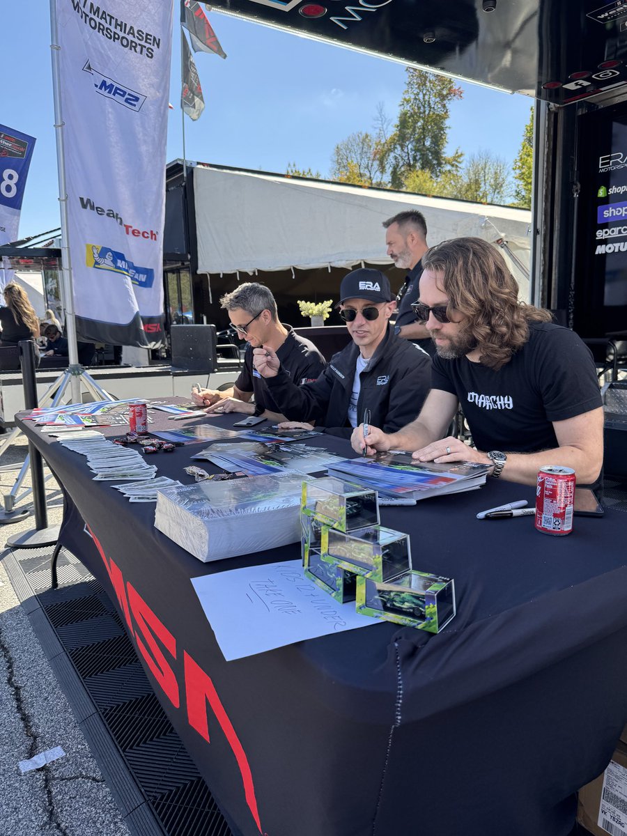 EraMotorsport's tweet image. Spark models, stickers, candy, and autographs! Come see us at our trailer and join in on the fun!

#IMSA #PetitLeMans