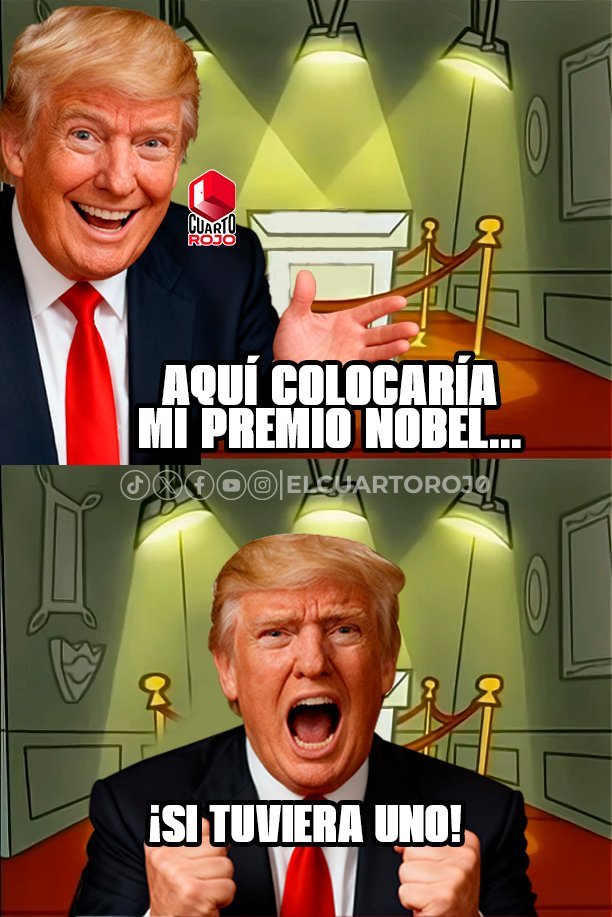 Según él, detuvo 8 guerras y salvó muchas vidas.

Igual apoyó el genocidio en Gaza.

Lo dejaron por fuera.

#NobelDeOdio
#ElPuebloNoSeDoblegará