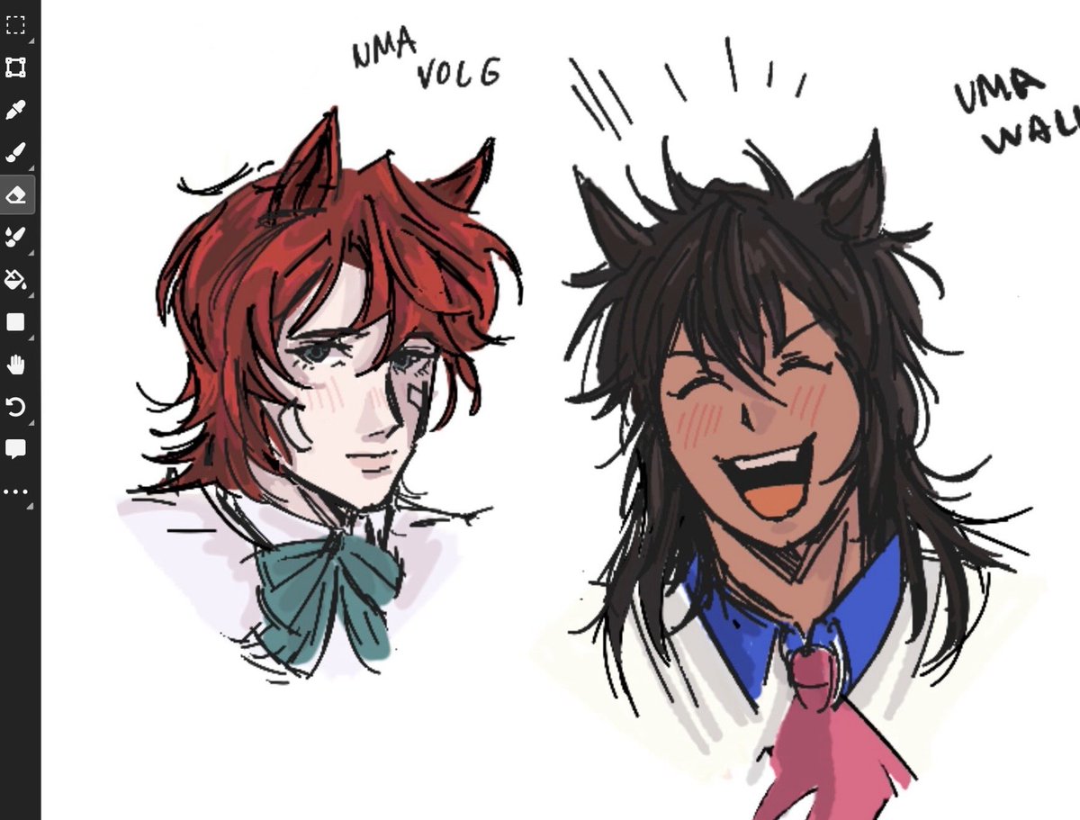 volg and wally genderbend umas in magma ❤️‍🩹