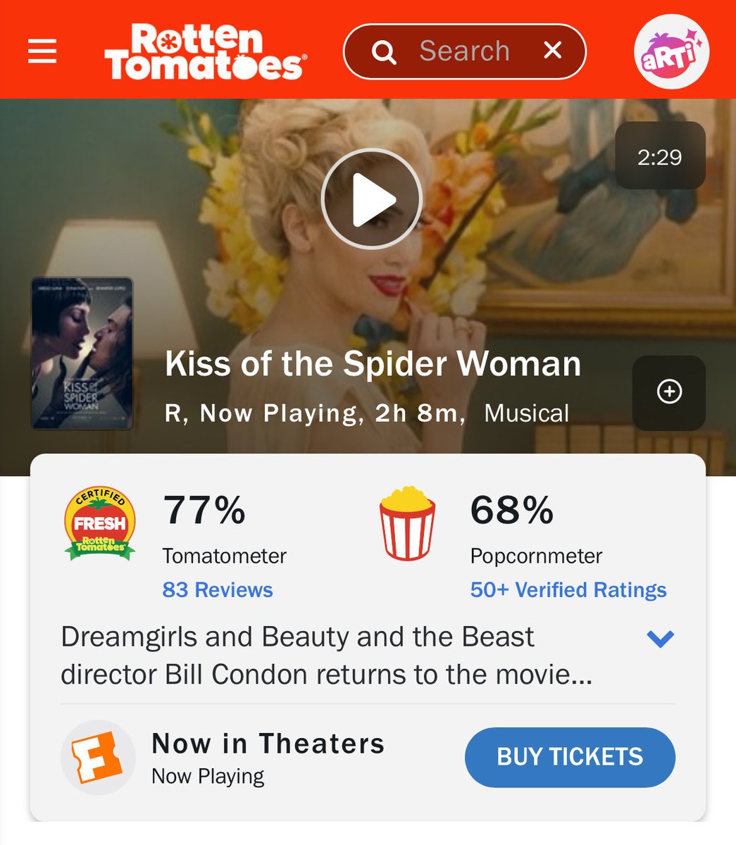 thelegendaryjlo's tweet image. “Kiss of the Spider Woman” has now been CERTIFIED FRESH on Rotten Tomatoes 🍅

It is Jennifer Lopez’s 7th film to reach this milestone after:

My Family (1995)
Out of Sight (1998)
Antz (1998)
Hustlers (2019)
This Is Me.. Now (2024)
Unstoppable (2024)