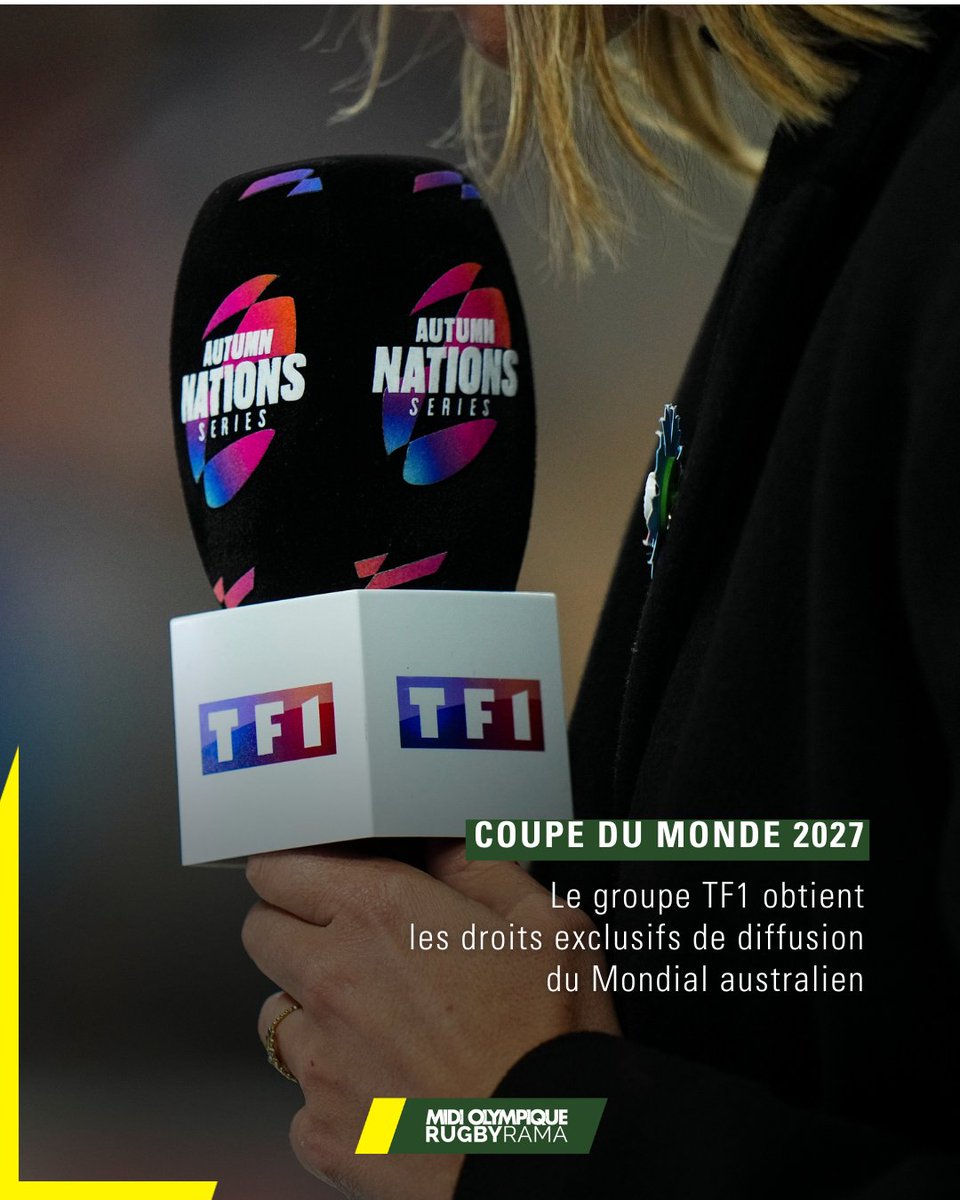 C'est une annonce de World Rugby ce vendredi soir : en France, le groupe TF1 obtient les droits TV exclusifs de la Coupe du monde 2027

📲tinyurl.com/25r7w4s2