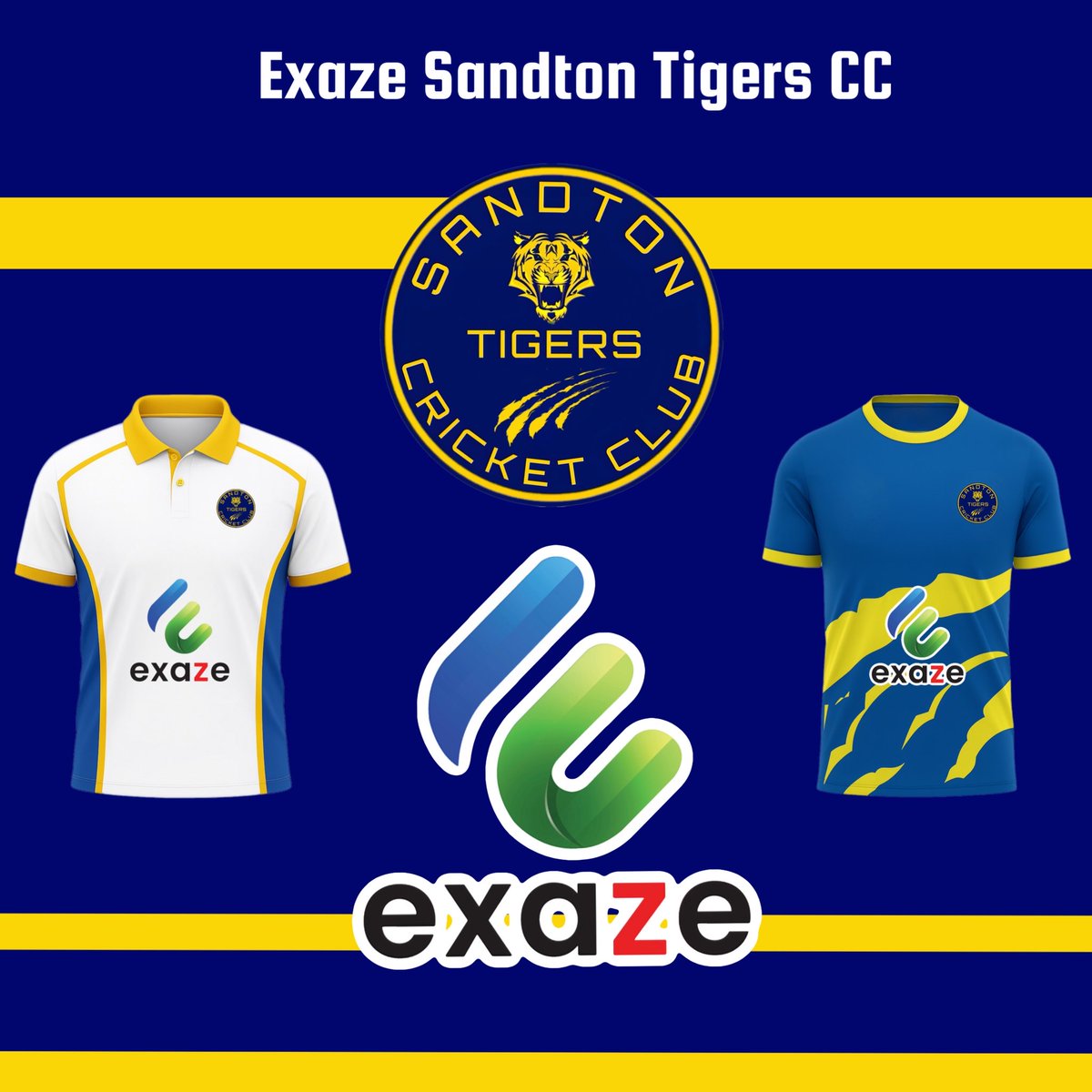 SandtonTigers's tweet photo. Proud to announce that our partnership with @Exaze2 continues! ⚡🐯
From today, we are officially the Exaze Sandton Tigers CC — ready to roar louder, play harder, and inspire together! 💛💙 #ExazeTigers #RoarOfChampions” https://t.co/UOflJZIPBr