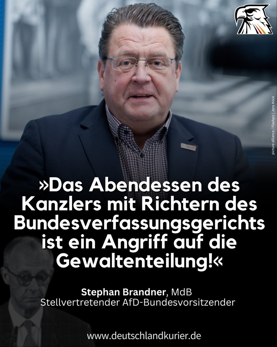 Deutschland Kurier (@deu_kurier) on Twitter photo .<a href="/BrandnerSt/">🇩🇪Stephan Brandner🇩🇪</a> (<a href="/AfDimBundestag/">AfD-Fraktion im Deutschen Bundestag 🇩🇪</a>): „Abendessen des Kanzlers mit Richtern des Bundesverfassungsgerichts ist ein Angriff auf die Gewaltenteilung!“
#Klartext des stellvertretenden <a href="/AfD/">AfD</a>-Bundesvorsitzenden #StephanBrandner (MdB | <a href="/AfD_Thueringen/">AfD Thüringen</a>):
„Bereits in der Vergangenheit hatten .<a href="/BrandnerSt/">🇩🇪Stephan Brandner🇩🇪</a> (<a href="/AfDimBundestag/">AfD-Fraktion im Deutschen Bundestag 🇩🇪</a>): „Abendessen des Kanzlers mit Richtern des Bundesverfassungsgerichts ist ein Angriff auf die Gewaltenteilung!“
#Klartext des stellvertretenden <a href="/AfD/">AfD</a>-Bundesvorsitzenden #StephanBrandner (MdB | <a href="/AfD_Thueringen/">AfD Thüringen</a>):
„Bereits in der Vergangenheit hatten