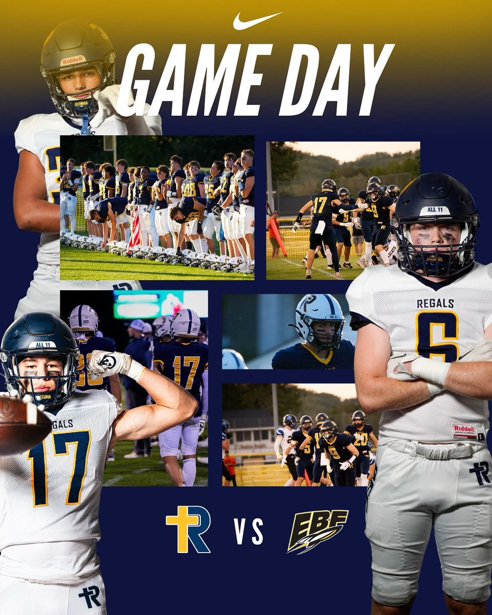 Good luck to <a href="/Regals_Football/">Regina Football</a> at Eddyville-Blakesburg-Fremont! 👑🏈