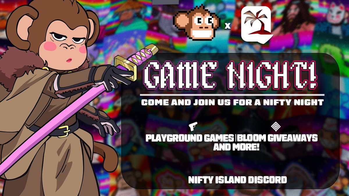 craigdoesweb3's tweet image. Spaces @ 3pm 👇🏻 and then Chimpers Game Night with @ClassicsCrypto 🎮
⏰️ 4.00pm EST:
🗣 Join us in Nifty Island VC
🎁 10K BLOOMS Rewards & More
🏝 niftyis.land/Chimpers/0
Pull up...
