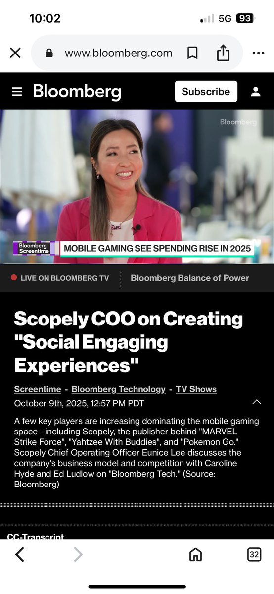 scopely's tweet image. Proud to see #Scopely front and center at #BloombergScreentime2025 yesterday — and across #BloombergTV and #BloombergRadio 👇👇👇
bloomberg.com/news/videos/20…