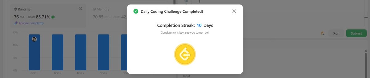JiScriptedHu's tweet image. solved leetcode POTD
was fun until the time limit hit me in the face 🤕