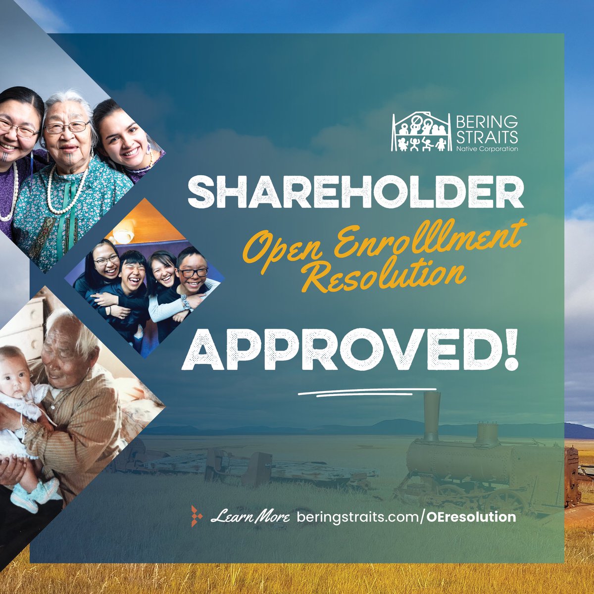 Shareholders voted overwhelmingly to approve the Open Enrollment Resolution, marking a major milestone for our corporation.  Additional information about the Open Enrollment process and next steps will be shared soon—please stay tuned for updates. beringstraits.com/2025-annual-me…