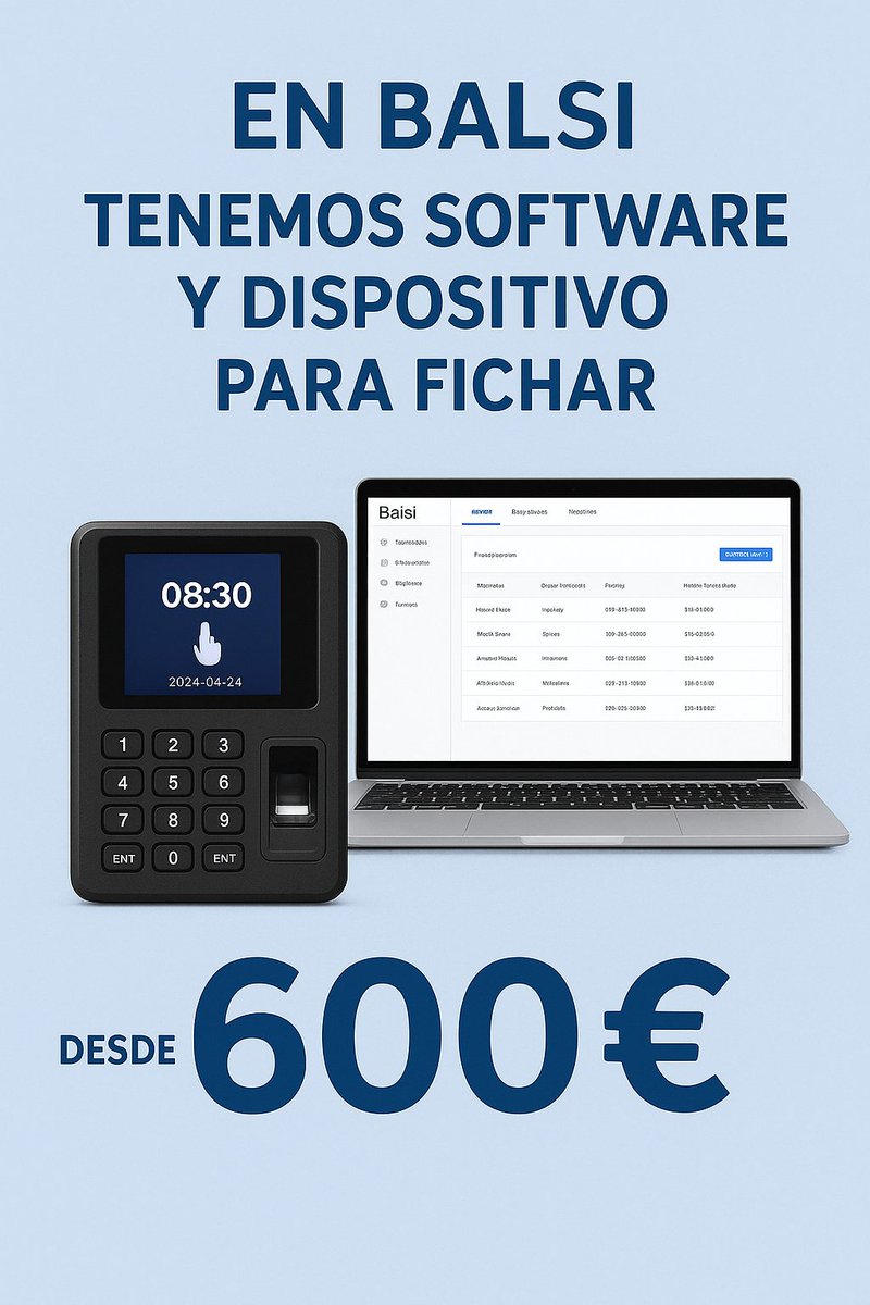 balsi_info's tweet image. Si estás interesado no lo dudes y contáctanos, desde 600 euros, el software y el dispositivo para fichar
#software #fichar #informatica