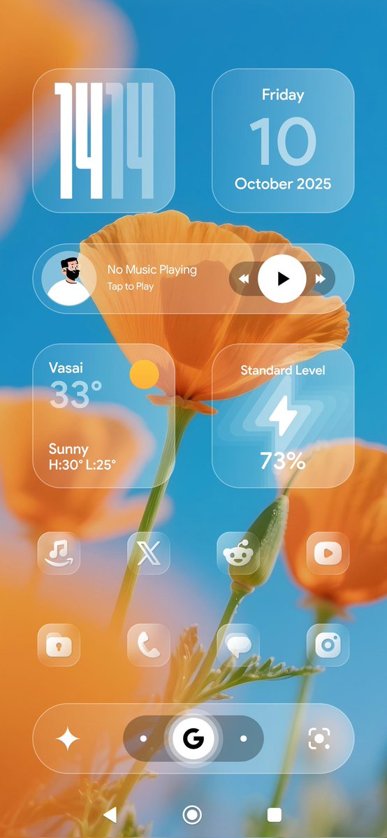 Loving the combination of Glass Widget <a href="/AppsLab_Co/">AppsLab</a>, Glass Icon <a href="/NarikDesign/">Narik Design</a> and Zeel Walls <a href="/yogesh_gosavi_/">YoG</a> this has been my home screen since many weeks. Just changing walls from time to time.
