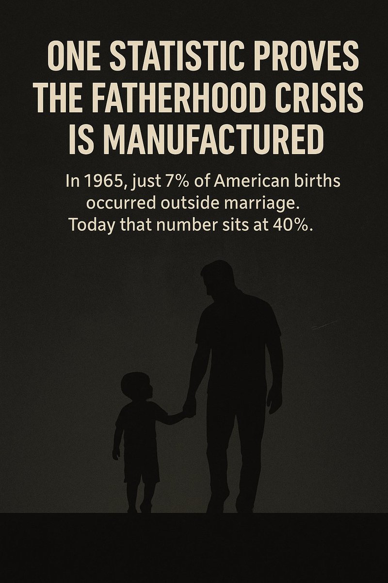One Statistic Proves The Fatherhood Crisis Is Manufactured

In 1965, just 7% of American births occurred outside marriage.

Today that number sits at 40%.

The timing isn't coincidental. 1965 marked the launch of Lyndon Johnson's War on Poverty and its welfare expansion. What