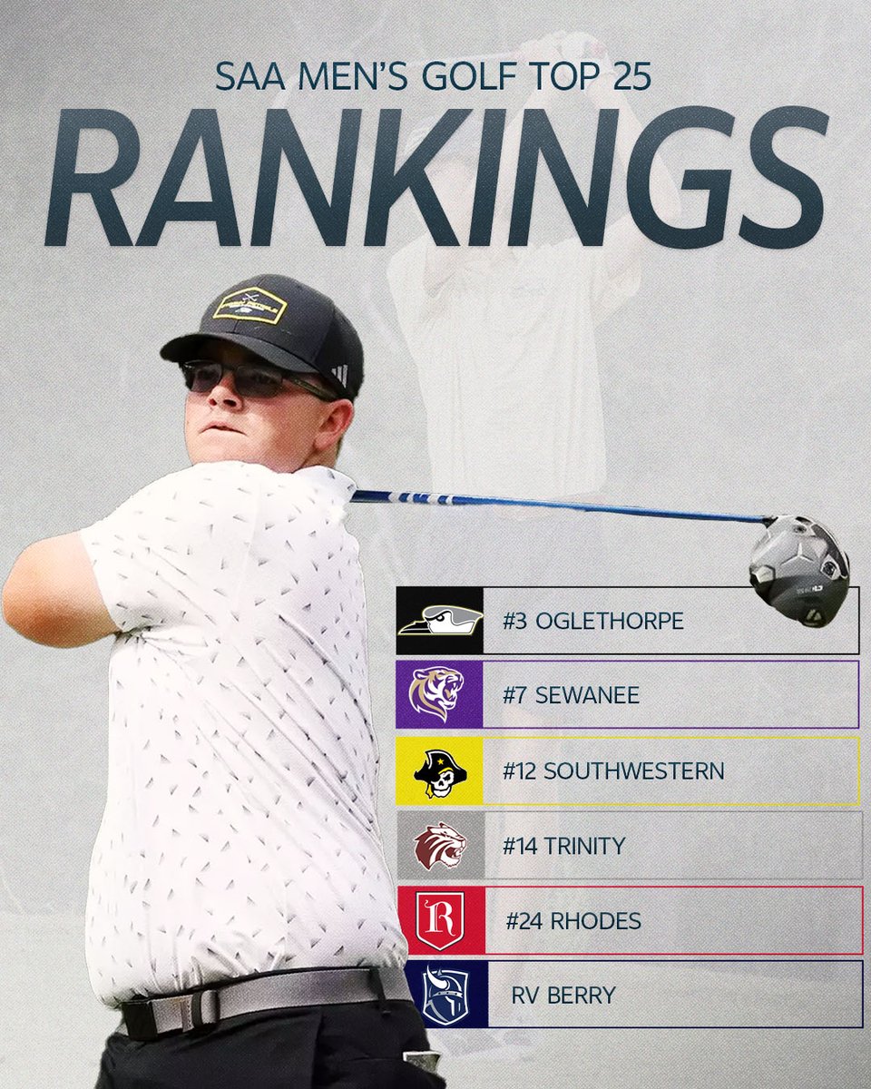 🏌️ The latest poll for men's golf boasts six SAA teams!

#SAAUnmatched