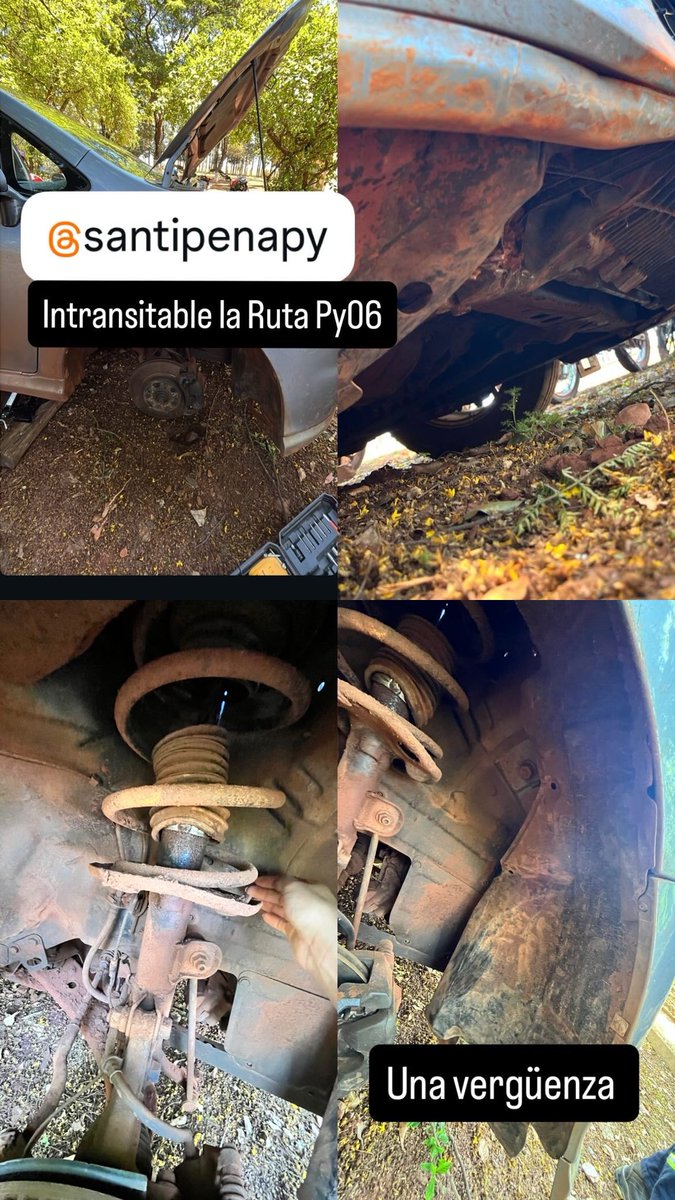 yuyedice's tweet photo. Una vergüenza el estado de nuestras rutas.
La Ruta Py 06 es un peligro inminente, esquivas un bache para caerte en otro peor. Mi auto reventado gracias a la inoperancia de estos carruajes!!! 
@SantiPenap  @mopcparaguay https://t.co/uCMlUjQwwD