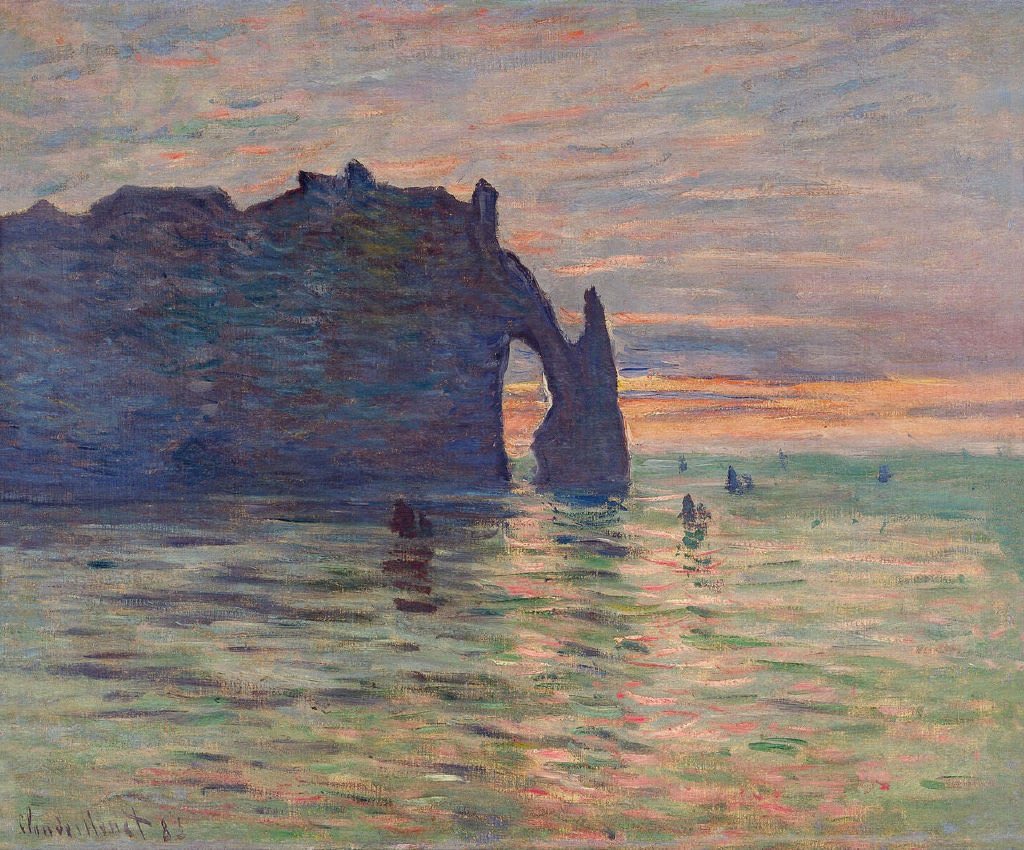 22hrr22min's tweet image. the etretat cliffs painted by monet