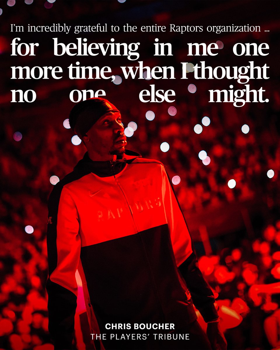 Ahead of his return to Toronto, <a href="/chrisboucher/">Chris Boucher</a> has a message for the @raptors. ❤️: “To be able to win a title in Toronto, and then to be fortunate enough to play for seven amazing seasons in Canada is something that’s very meaningful to me. I think that’s where I finally got my