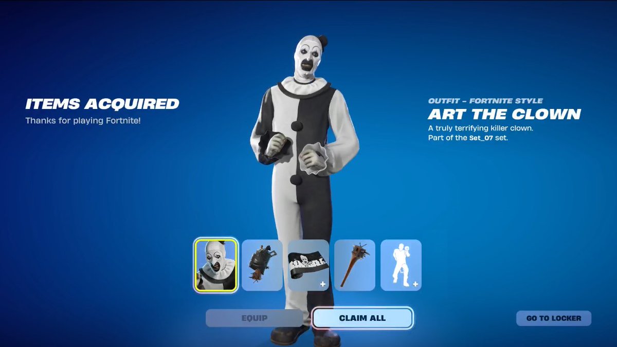 FortniteFNLK's tweet image. Fortnite Terrifier Art The Clown Skin Giveaway 🎁

To Enter: 
❤️♻️ LIKE &amp;amp; RETWEET
📲 FOLLOW @FortniteFNLK @braniyt 
🛑 SUBSCRIBE youtube.com/brani
🎙️JOIN DISCORD discord.gg/HtPVfVD
✅ COMMENT “DONE”

GIFTING IT OCTOBER 19-31 ITEM SHOP‼️

USE CODE ‘FNLK’ #ad