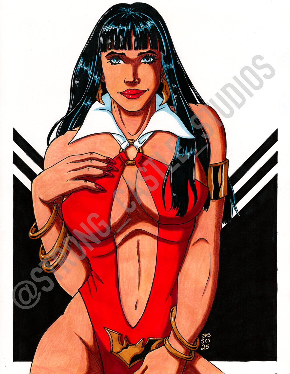 Vampirella on 11x14 bristol board. Drawn with alcohol markers, ink and colored pencils. #vampirella #vampire #gothic #fanart #drawing #artwork