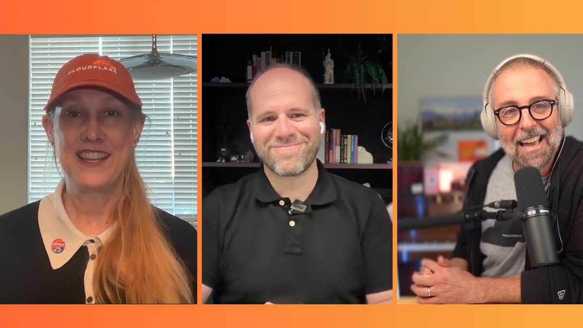 Cloudflare's tweet image. 🌐 New episode of #ThisWeekInNET!
Ahead of Cloudflare Connect Las Vegas, we talk with Leslie Hasvold and @craigsdennis about what to expect from our first global Connect (and also of AI Avenue, our recent docuseries).
🎥 Watch: youtu.be/bqzmrye1e1w
🌐 ThisWeekinNET.com
