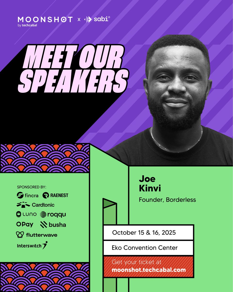 Joe Kinvi of Borderless (@joekinvi) on Twitter photo Believe it or not, it’s my first time attending <a href="/TechCabal/">TechCabal is preparing for Moonshot 2025</a>’s Moonshot. Joining a fireside on unlocking the diaspora capital goldmine. The money is plenty and we need to ensure its funding the development of Africa. I’ve been doing that work at <a href="/onBorderless/">Borderless</a>! See you on Wednesday Believe it or not, it’s my first time attending <a href="/TechCabal/">TechCabal is preparing for Moonshot 2025</a>’s Moonshot. Joining a fireside on unlocking the diaspora capital goldmine. The money is plenty and we need to ensure its funding the development of Africa. I’ve been doing that work at <a href="/onBorderless/">Borderless</a>! See you on Wednesday