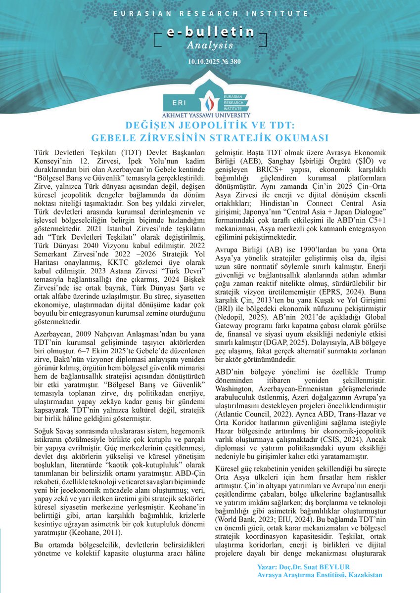 ERIresearch's tweet photo. Değerli takipçilerimiz,
380 sayılı E-bültenimiz yayımlanmıştır.
Keyifli okumalar dileriz.

https://t.co/HpEAKpRpba

@simsek65
@nacigenc
@AhmetYeseviUni
@ERIresearch https://t.co/Iqf67uaCB4