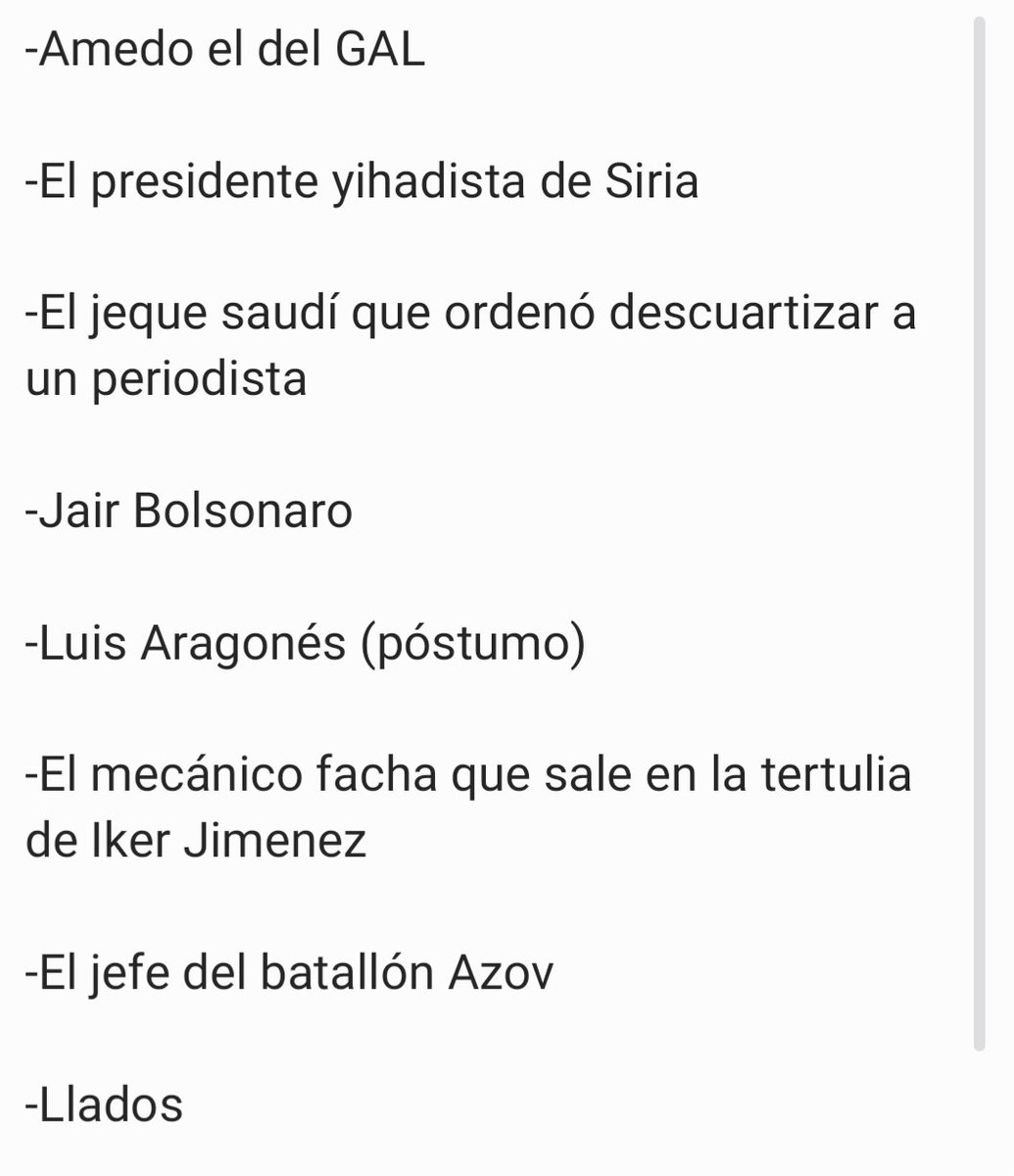Tras estudiar el criterio para dar el Noble a Marina Corina Machado y esforzarme un poco en aplicarlo, he hecho una lista de sugerencias para años futuros que seguro que resultan de interés para el Comité Noruego del Nobel. De nada por la ayuda.