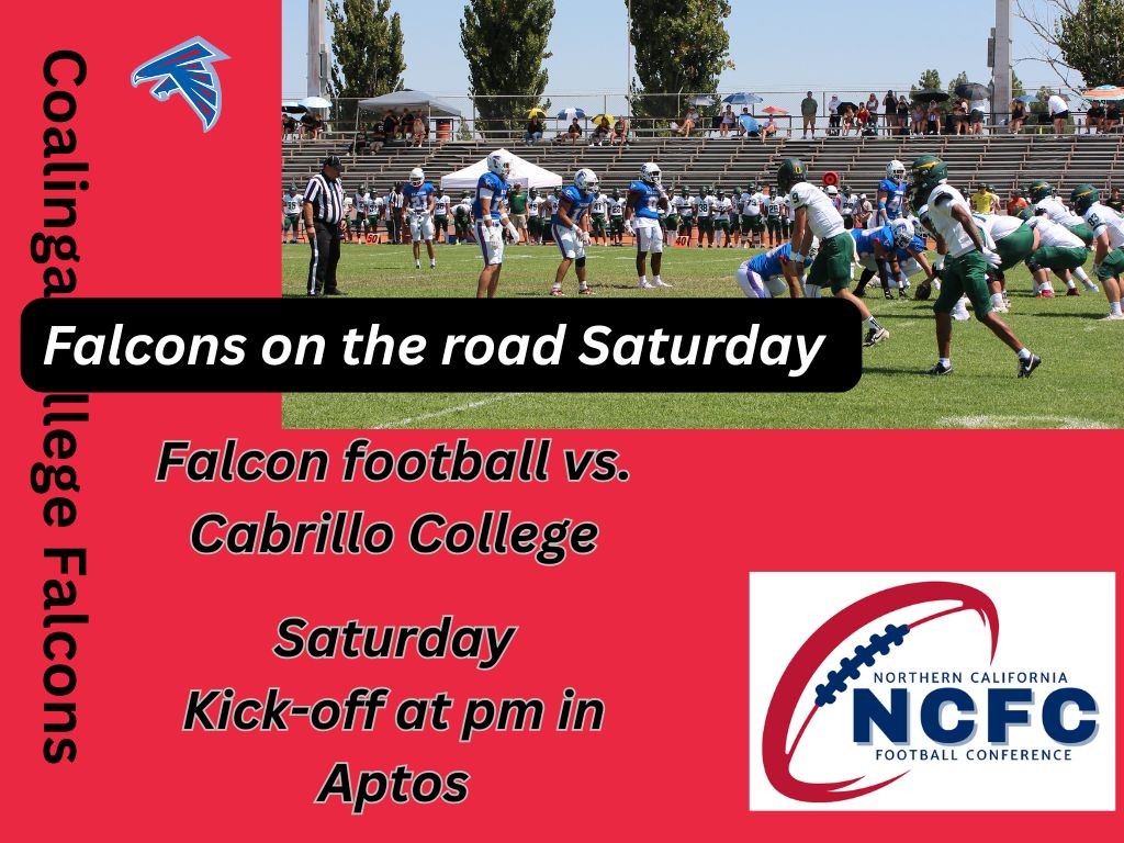 Coalinga College Falcons (@coalingafalcons) on Twitter photo The Falcons are 3-2 as they head into their Golden Coast Conference opening game on Saturday The Falcons are 3-2 as they head into their Golden Coast Conference opening game on Saturday