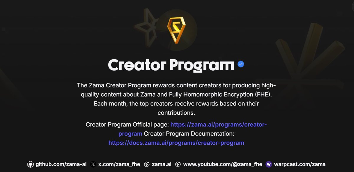 freemintmaxi's tweet photo. Want a @zama?
Here’s how you can do it 👇

1/ Leaderboard first, rewards later

Zama runs a Creator Leaderboard where activity = ranking

Share valuable posts about FHE &amp; Zama tech

Use tags @zama / #ZamaCreatorProgram so your content counts https://t.co/JET9G4S31S