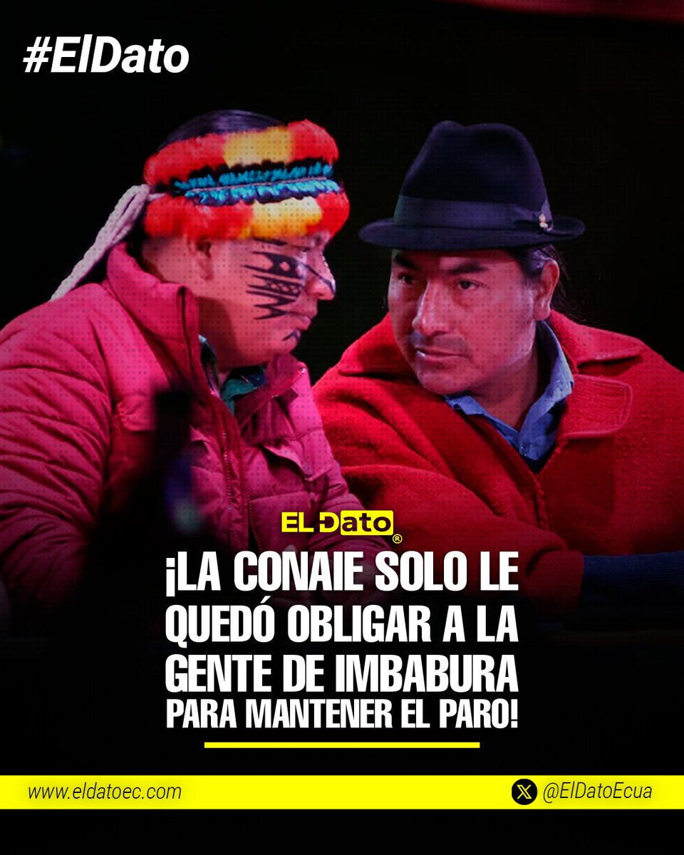 ElDatoEcua's tweet photo. #Urgente A la CONAIE solo le quedó obligar a la gente de Imbabura para mantener el paro.

Mientras el país sigue lidiando con bloqueos y paros, la CONAIE parece haber encontrado la receta para sostener sus movilizaciones, obligar a Imbabura a sumarse al paro nacional. Porque, según su lógica, nada dice más “voluntad popular” que la coacción organizada de una provincia para cumplir con la agenda de unos pocos líderes.

Lo curioso es que esta misma CONAIE suele presentarse como defensora de los derechos de los pueblos, pero cuando toca mantener el paro, la “libre decisión” de los habitantes de Imbabura parece pasar a segundo plano. Una estrategia, si no se suma, se obliga; si no hay paro, ¿quién hace el espectáculo mediático?

Así, la movilización que se vende como un acto de unidad y legitimidad, en la práctica se sostiene a punta de presión regional, dejando entrever que la verdadera fuerza no está en la convicción de las bases, sino en el poder de los líderes de siempre para manipular a quienes se supone representan.