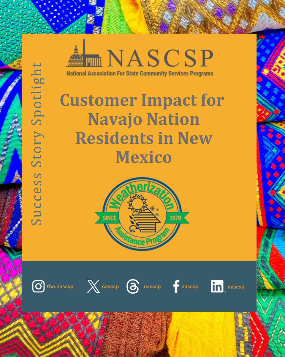NASCSP's tweet image. Ahead of #IndigenousPeoplesDay, we’re celebrating a #Weatherization success story from the Navajo Nation in New Mexico!

Thanks to @NewMexicoMFA &amp;amp; Red Feather Development Group for expanding services to more residents.

Read more: nascsp.org/weatherization… 

#WAP #NavajoNation