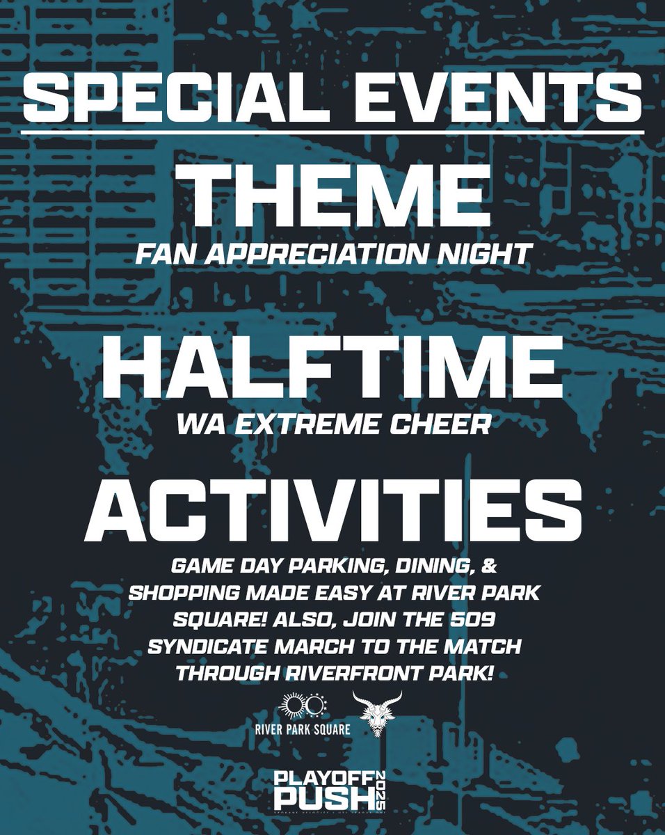 SpokaneVelocity's tweet image. Know Before You Go! See you tomorrow at 6PM for Fan Appreciation Night! 👏

🎟️ 🔗 in bio! 

#SpokaneVelocityFC #LeagueOne #LetsGoSpo #UpTheFalls #WelcomeToTheEdge #UnfinishedBusiness