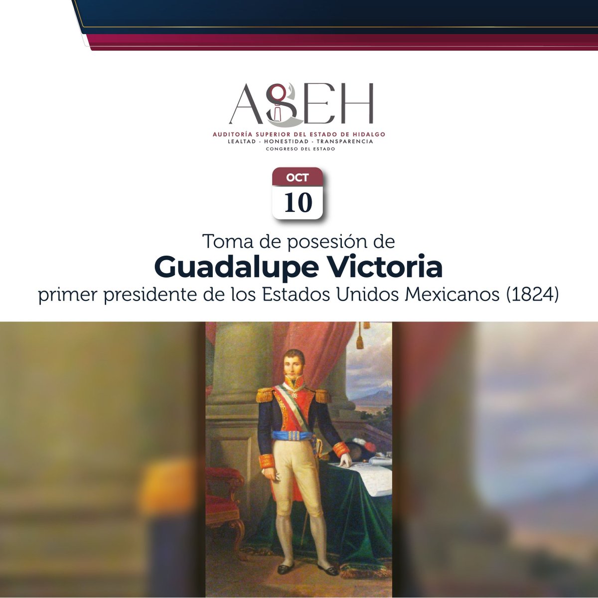ASEH_Hgo's tweet image. Un día como hoy en 1824, Guadalupe Victoria asumió la Presidencia de México. Su legado institucional inspira a la @ASEH_Hgo: fortalecer la legalidad, la transparencia y el respeto a la Constitución.
Mtro. @jorvalverdeASEH
Auditor Superior del Estado de Hidalgo