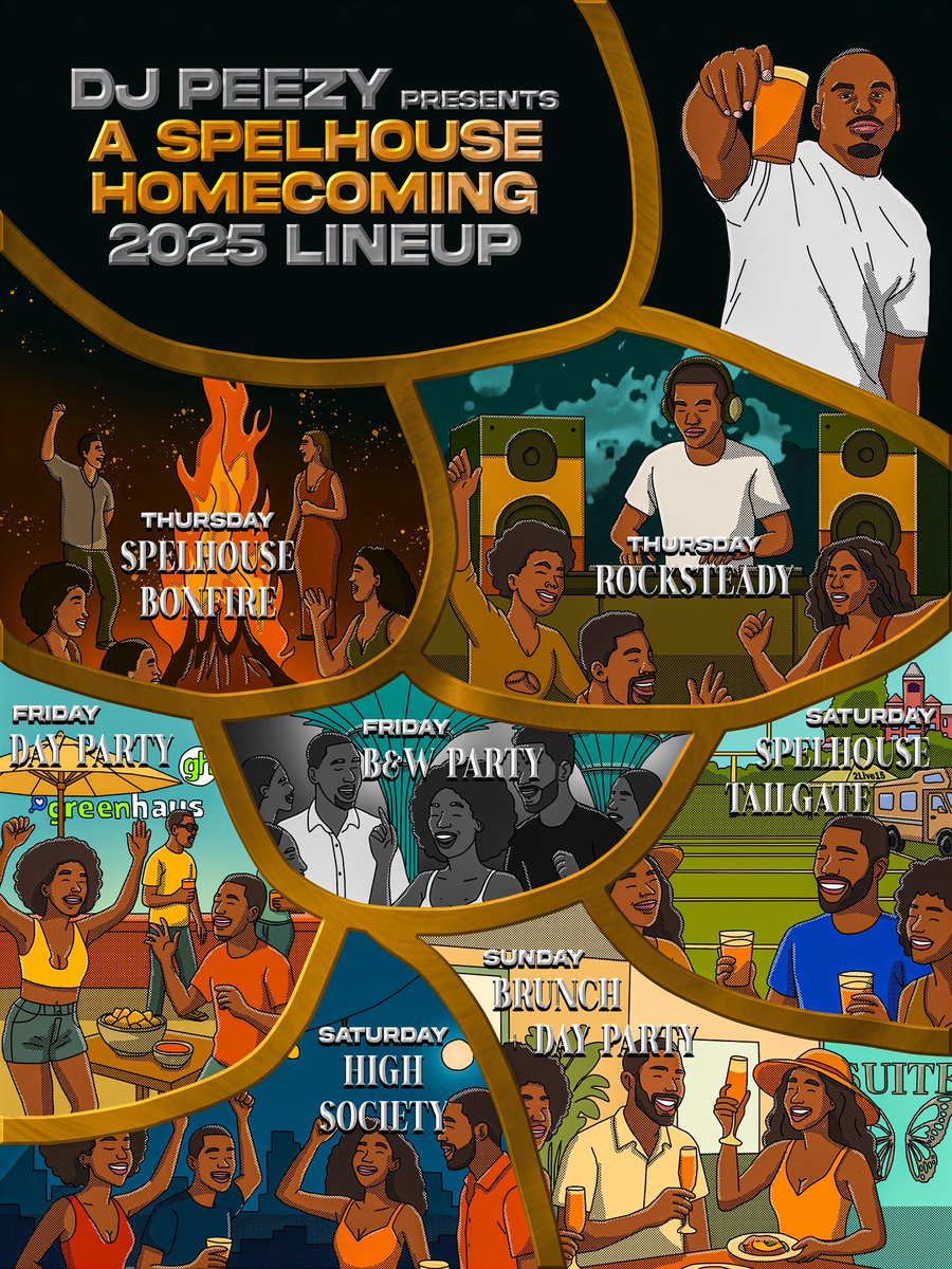 YaBoy_Peezy's tweet photo. Spelhouse Homecoming 2025 Weekend Lineup #SpelhouseHomecoming https://t.co/rzgiNsd53j