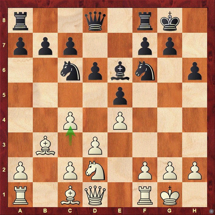 TUUR1's tweet image. The surprising longterm 10.c4!?#tuckingawayyourbishop yielded Lorenzo Lodici (vs Hamitevici) unexpectedly quick revenues after 17...Qg4? 18.Qf1 when the bishop re-entered the game with devastating effect. 1-0(23) #ETCC2025 #chesspattern
x.com/TUUR1/status/7…