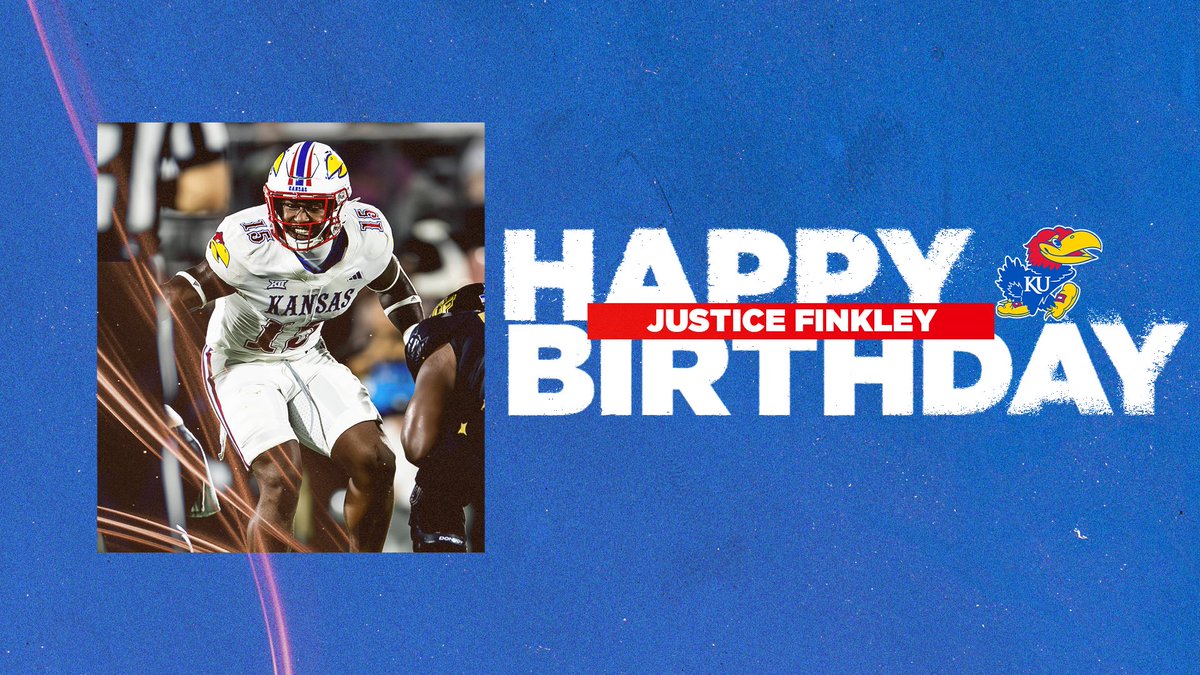 Let’s all wish our Jayhawk Family member <a href="/JusticeFinkley/">Fink</a> a Happy Birthday! Justice, enjoy your special day! 

#RockChalkBirthday