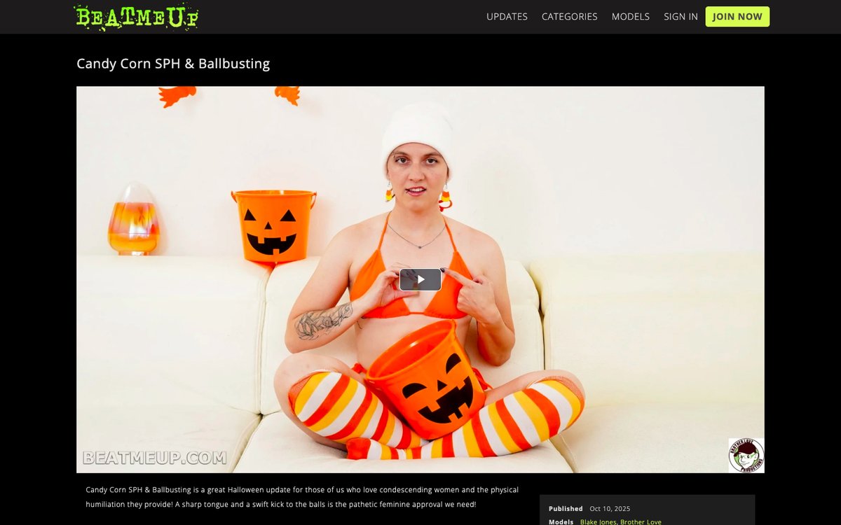 🎃SHE HATES IT WHEN YOUR SHRIMP DICK IS SMALLER THAN HER HALL🎃WEEN CANDY!
NEW SPH &amp; BALLBUSTING:  
beatmeup.com/updates/candy-…, 
CANDY CORN GODDESS: <a href="/x_blakejones_x/">Blake Jones</a>,  
BEST PR: <a href="/HBxmodels/">HBx Recruiting and Promotion</a>, 
PHOTO BY: <a href="/brotherlovexxx/">Brother Love</a>,