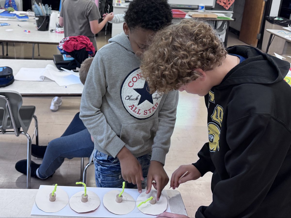 Loving the teamwork in Art class. 7th grade students are helping each other build their kinetic art. 
<a href="/D61EJH/">Eisenhower JHS</a>