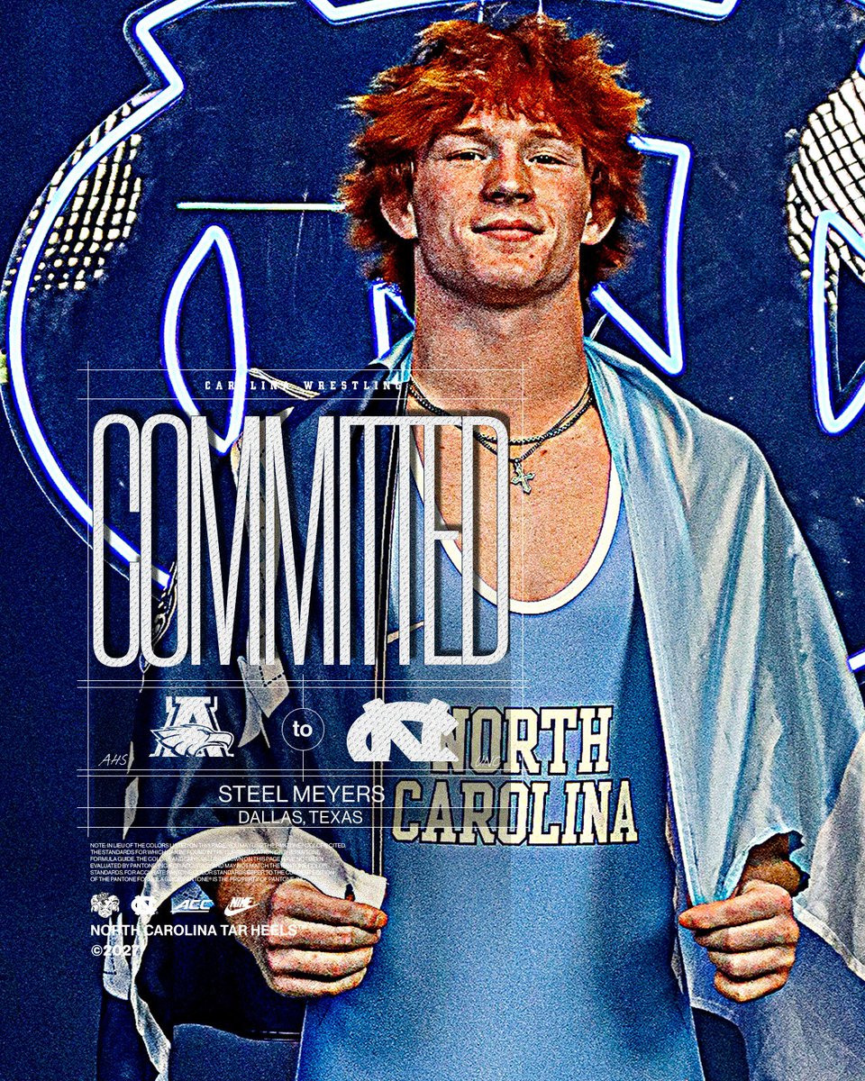 Trading in the navy blue for baby blue......
Congratulations to Steel Meyers for committing to wrestle D1 at the University of North Carolina ! 
Allen Wrestling is proud out you 🦅👣