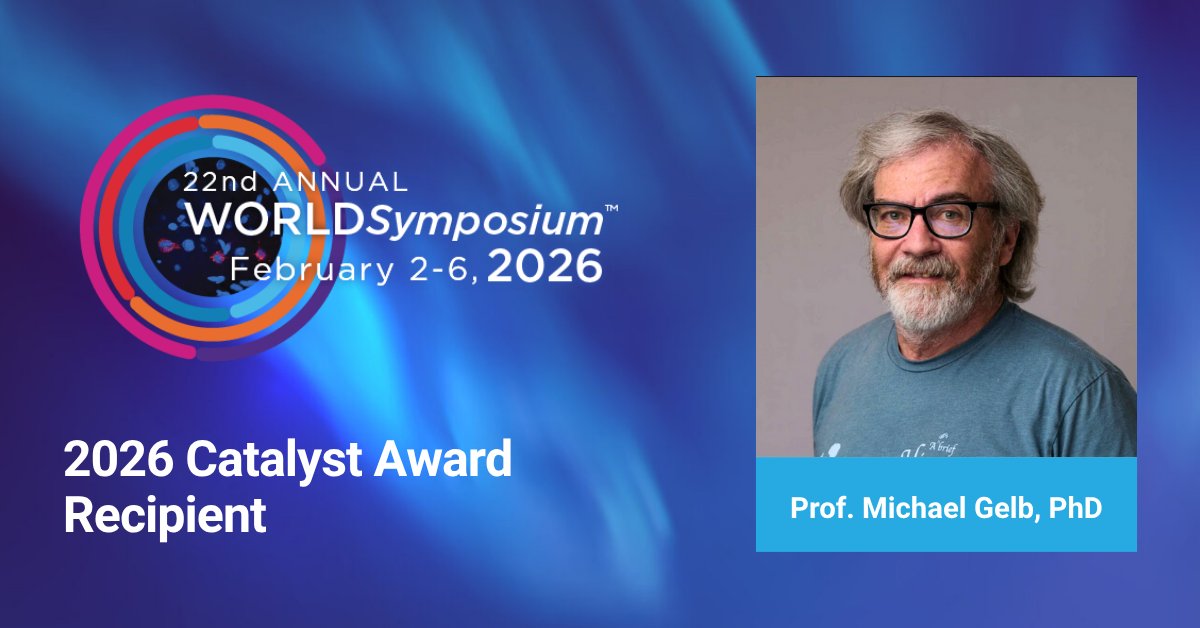 WORLDSymposia's tweet image. Honoring Michael Gelb, PhD, recipient of the 2026 WORLDSymposium™ Catalyst Award. His innovations in Newborn Screening have reshaped early diagnosis for lysosomal diseases across the globe. 

Read the full announcement: hubs.li/Q03N7lB60

#WORLDSymposium #RareDiseases