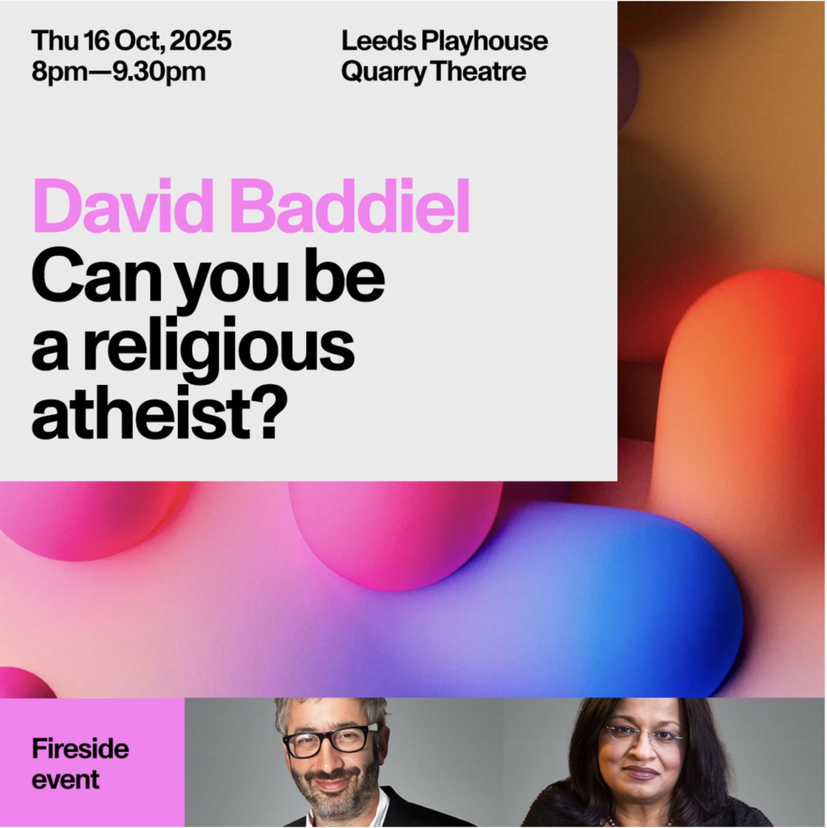 Weird question but hopefully there'll be some interesting answers - mainly with reference to my book The God Desire - in this chat with the fantastic <a href="/monasiddiqui7/">mona siddiqui</a>  at the also fantastic <a href="/LeedsIntFest/">Leeds International Festival of Ideas</a>
