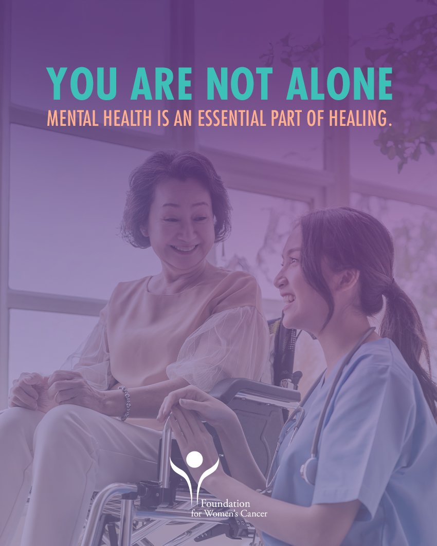 GYNCancer's tweet image. A cancer diagnosis affects more than the body, it impacts mental health too. On #WorldMentalHealthDay, remember: Mental health is part of treatment. From diagnosis to survivorship, you deserve hope &amp;amp; support! 

foundationforwomenscancer.org/mental-health-… 

#gynecologiccancer  #CancerSupport