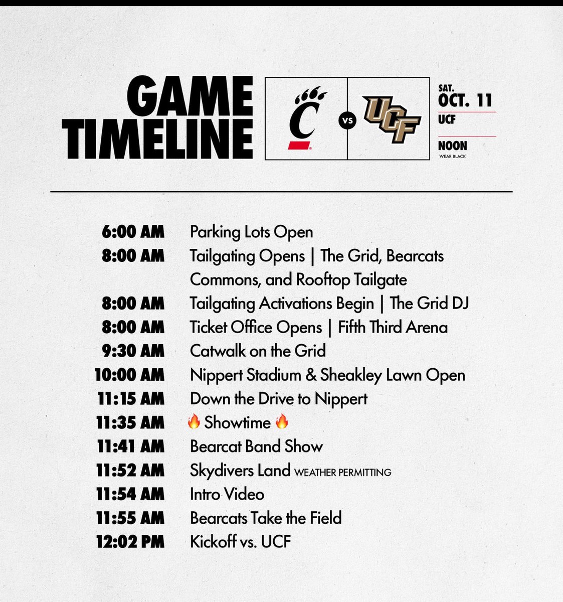 cincygreghoodin's tweet photo. Come on Saturday ! Ready to hit the grid and #Nippert @GoBEARCATS @GoBearcatsFB @RepOfCincinnati @uofcincy @uofcincyalumni @GoBearcatsUCATS #BearcatFamily #saturdayvibes #saturdaywithus #BearcatsUnited #weareuc #BearcatVibes #wewearcincinnati 🔴⚫️❤️🖤🔴⚫️❤️🖤 https://t.co/36JqXx99B6