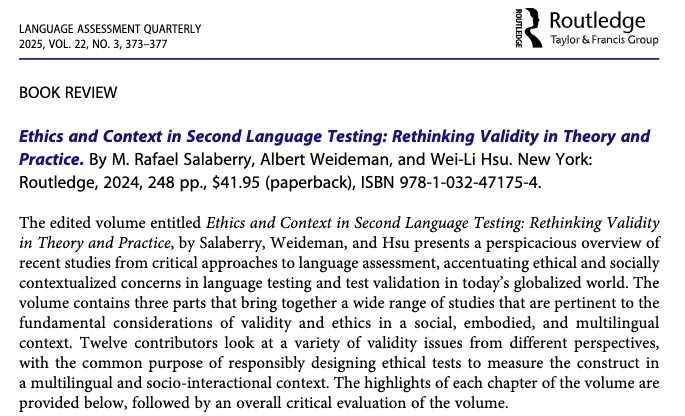 Language Assessment Quarterly tweet media