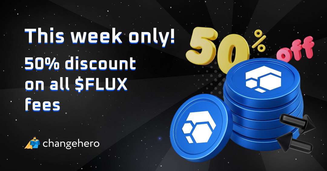 Changehero_io's tweet image. After learning this week so much about the @RunOnFlux, it seems like a perfect time to offer 50% off on all $FLUX swaps this week! 💪

📅 October 10th - October 17th
📍$FLUX (#BEP20, #ERC20, Mainnet)
💵 50% off fees on every $FLUX swap!

Come and get your $FLUX 👉